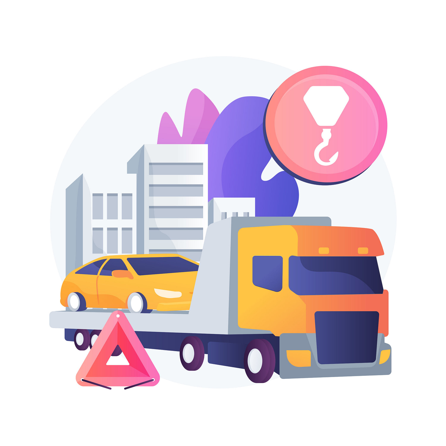 Roadside assistance abstract concept vector illustration.